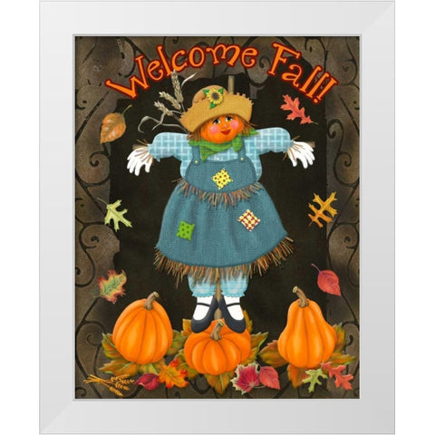 Fall Scarecrow II White Modern Wood Framed Art Print by Ditzian, Sue