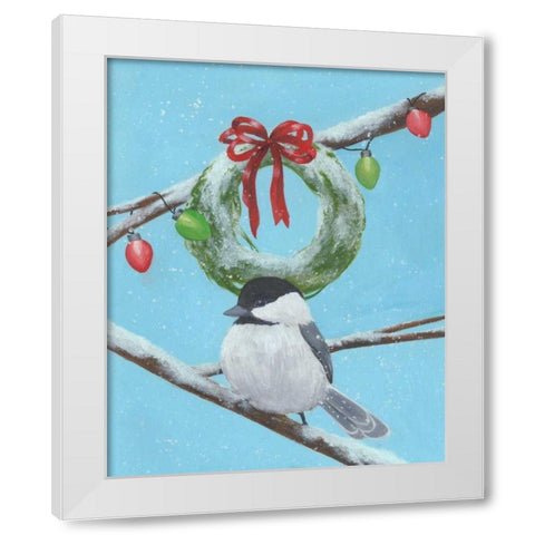 Chickadee Christmas III 2-Up White Modern Wood Framed Art Print by Popp, Grace