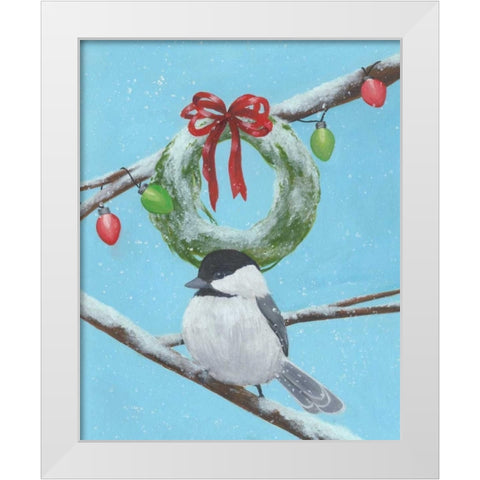 Chickadee Christmas III 2-Up White Modern Wood Framed Art Print by Popp, Grace