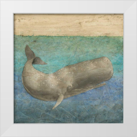 Diving Whale II White Modern Wood Framed Art Print by Meagher, Megan