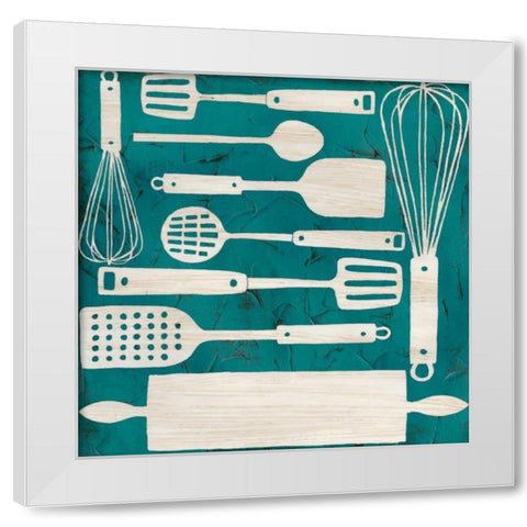 Kitchen Kitsch IV White Modern Wood Framed Art Print by Vess, June Erica