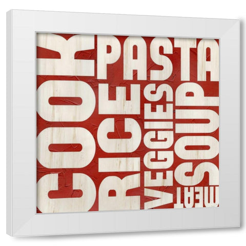 Kitchen Kitsch V White Modern Wood Framed Art Print by Vess, June Erica