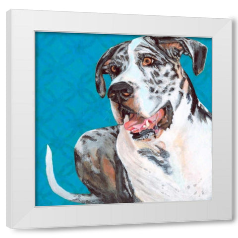 Dlynns Dogs - Apollo White Modern Wood Framed Art Print by Roll, Dylnn