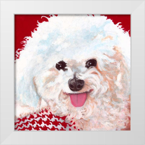 Dlynns Dogs - Marie White Modern Wood Framed Art Print by Roll, Dylnn