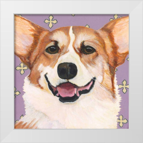 Dlynns Dogs - Teddy White Modern Wood Framed Art Print by Roll, Dylnn