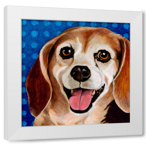 Dlynns Dogs - Zach White Modern Wood Framed Art Print by Roll, Dylnn