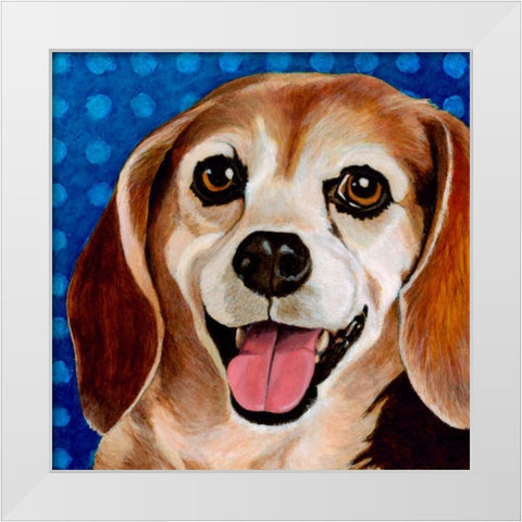 Dlynns Dogs - Zach White Modern Wood Framed Art Print by Roll, Dylnn