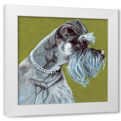 Dlynns Dogs - Zoee White Modern Wood Framed Art Print by Roll, Dylnn