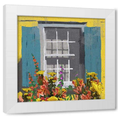 Window Floral I White Modern Wood Framed Art Print by Novak, Rick