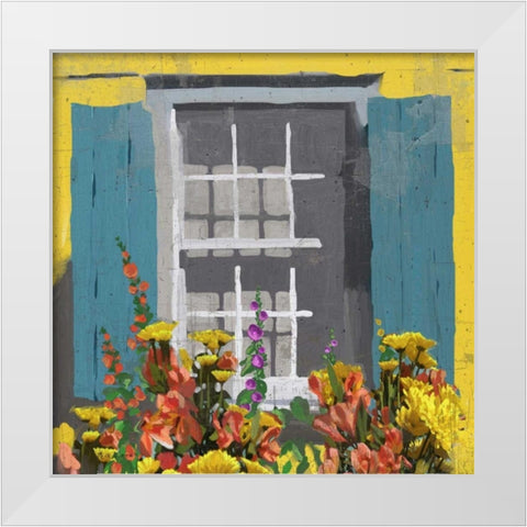 Window Floral I White Modern Wood Framed Art Print by Novak, Rick