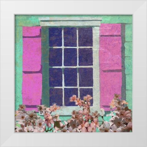 Window Floral II White Modern Wood Framed Art Print by Novak, Rick