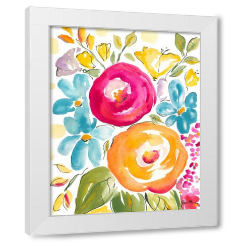 Flower Delight I White Modern Wood Framed Art Print by Minasian, Julia