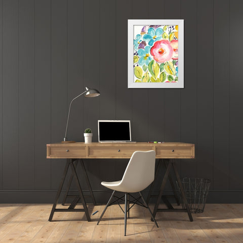 Flower Delight II White Modern Wood Framed Art Print by Minasian, Julia