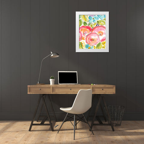 Flower Delight III White Modern Wood Framed Art Print by Minasian, Julia