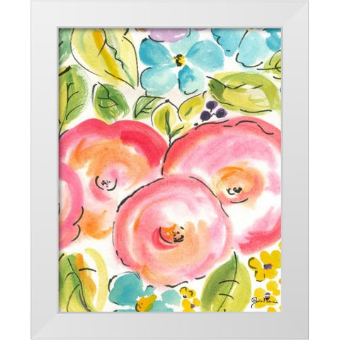 Flower Delight III White Modern Wood Framed Art Print by Minasian, Julia