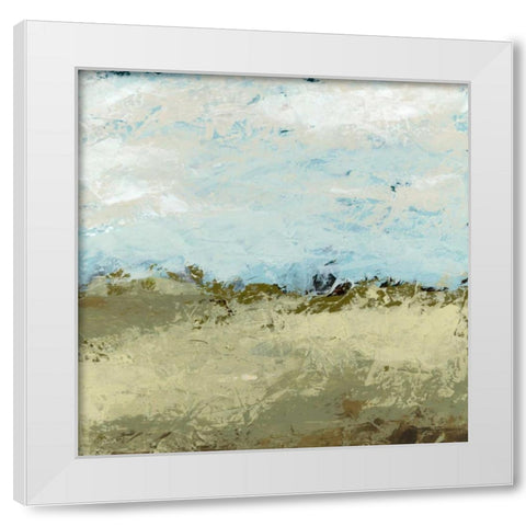 Green Fields I White Modern Wood Framed Art Print by Vess, June Erica