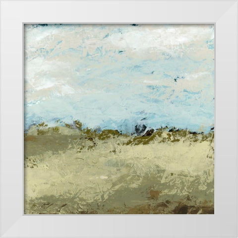 Green Fields I White Modern Wood Framed Art Print by Vess, June Erica
