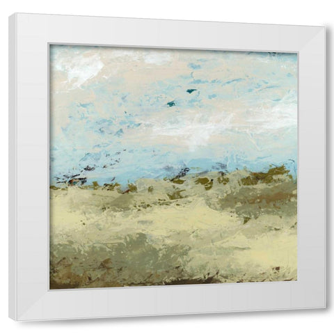 Green Fields II White Modern Wood Framed Art Print by Vess, June Erica