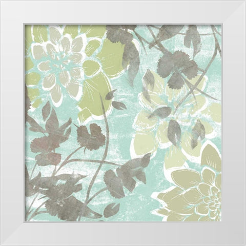Dahlias and Petals II White Modern Wood Framed Art Print by Goldberger, Jennifer