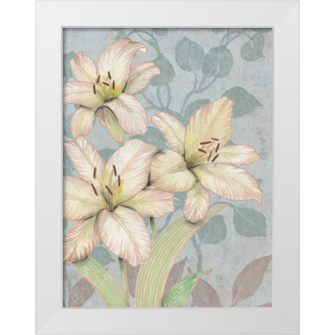 Trois Fleurs I White Modern Wood Framed Art Print by OToole, Tim