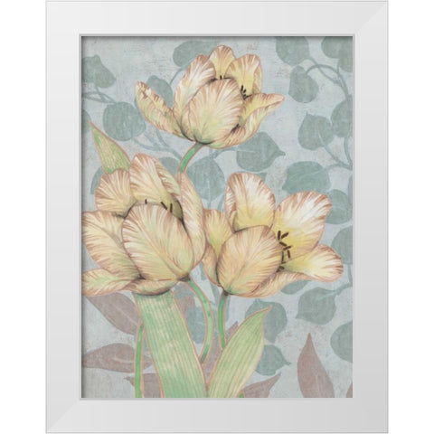 Trois Fleurs II White Modern Wood Framed Art Print by OToole, Tim