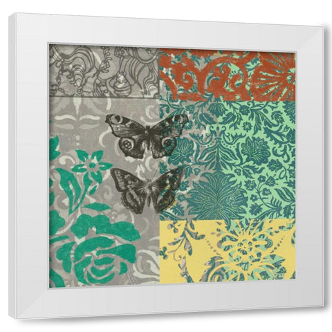 World Bazaar Butterflies II White Modern Wood Framed Art Print by Goldberger, Jennifer