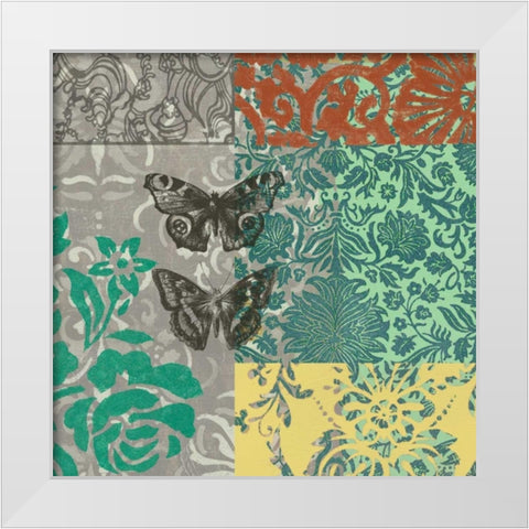 World Bazaar Butterflies II White Modern Wood Framed Art Print by Goldberger, Jennifer