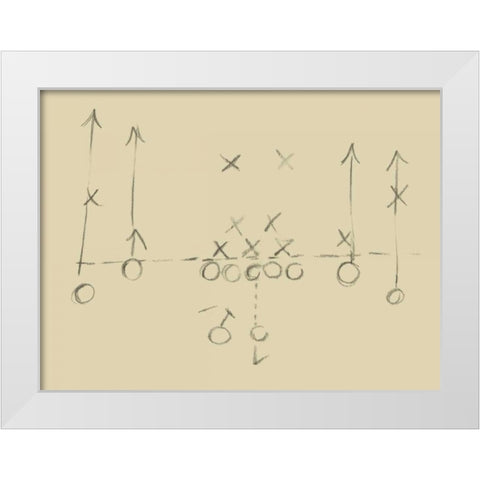 Playbook I White Modern Wood Framed Art Print by Harper, Ethan