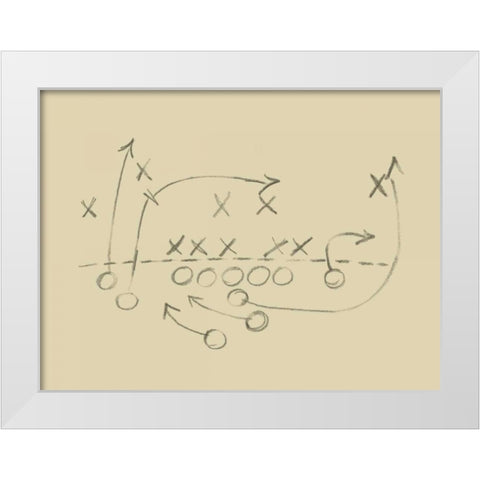 Playbook IV White Modern Wood Framed Art Print by Harper, Ethan