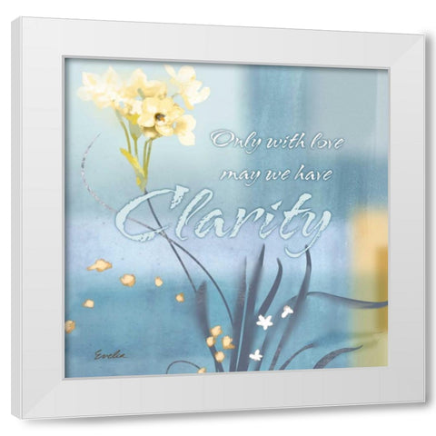 Blue Floral Inspiration II White Modern Wood Framed Art Print by Evelia Designs