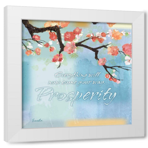 Blue Floral Inspiration XI White Modern Wood Framed Art Print by Evelia Designs