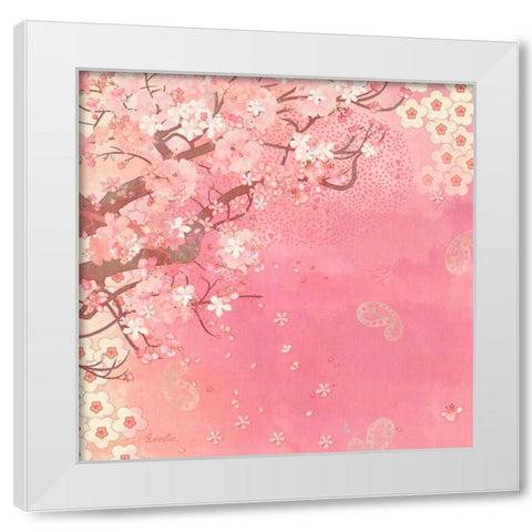 Tokyo Cherry II White Modern Wood Framed Art Print by Evelia Designs