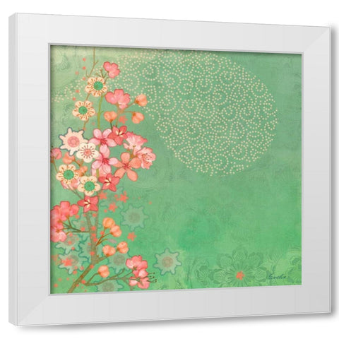 Tokyo Cherry III White Modern Wood Framed Art Print by Evelia Designs