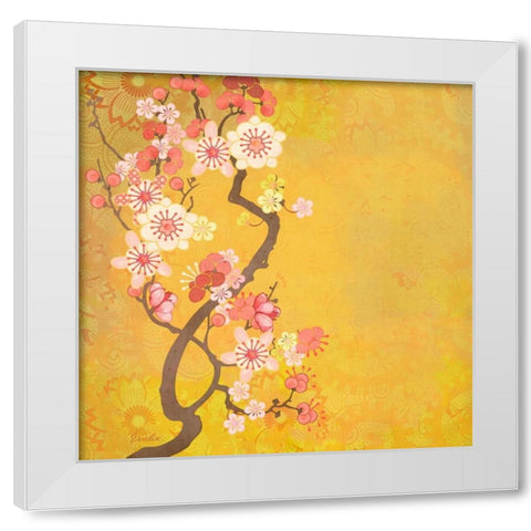 Tokyo Cherry IV White Modern Wood Framed Art Print by Evelia Designs