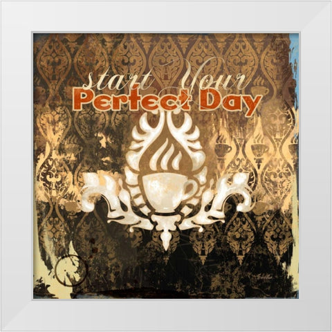 Coffee House I White Modern Wood Framed Art Print by Evelia Designs