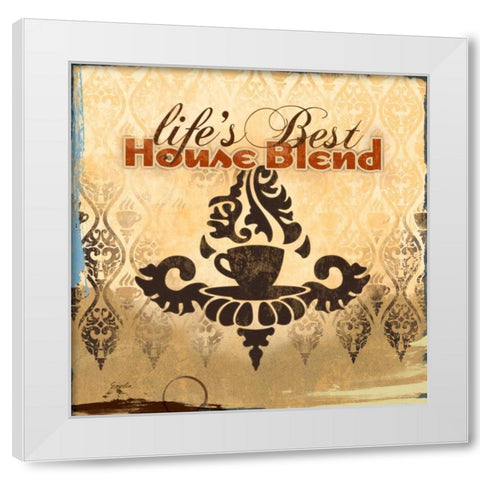 Coffee House II White Modern Wood Framed Art Print by Evelia Designs