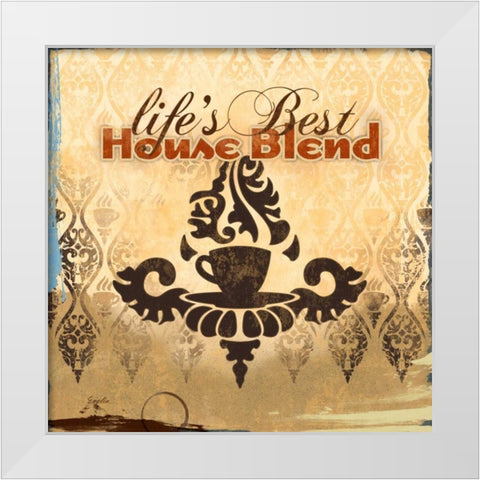 Coffee House II White Modern Wood Framed Art Print by Evelia Designs