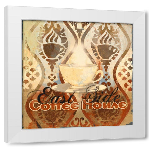 Coffee House III White Modern Wood Framed Art Print by Evelia Designs
