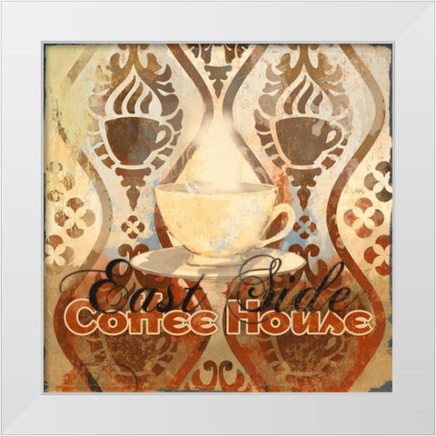 Coffee House III White Modern Wood Framed Art Print by Evelia Designs