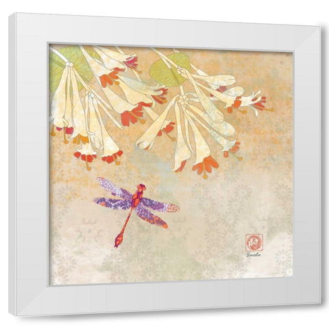 Dragonfly Lustre II White Modern Wood Framed Art Print by Evelia Designs