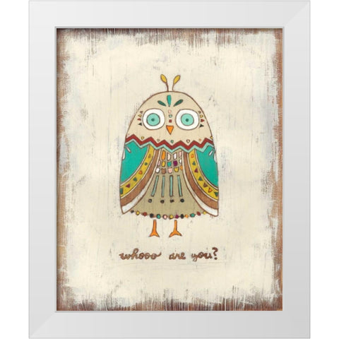 The Hoots I White Modern Wood Framed Art Print by Vess, June Erica