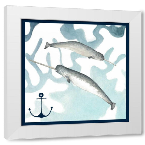 Whale Composition II White Modern Wood Framed Art Print by Meagher, Megan