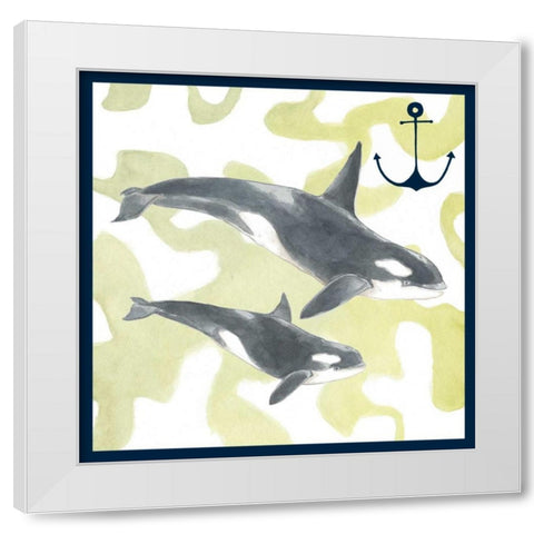 Whale Composition III White Modern Wood Framed Art Print by Meagher, Megan