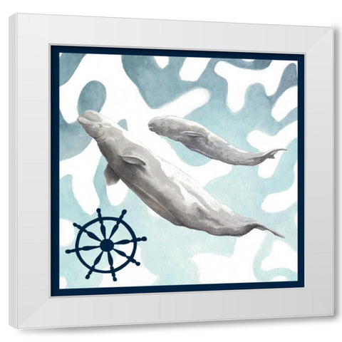 Whale Composition IV White Modern Wood Framed Art Print by Meagher, Megan