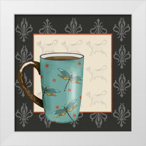Coffee Break I White Modern Wood Framed Art Print by Reynolds, Jade