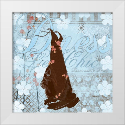Haute in Blue II White Modern Wood Framed Art Print by Evelia Designs