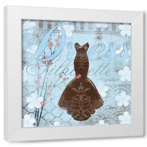 Haute in Blue III White Modern Wood Framed Art Print by Evelia Designs