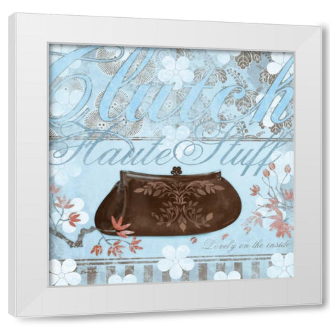 Haute in Blue IV White Modern Wood Framed Art Print by Evelia Designs
