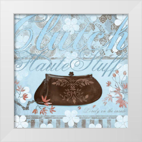 Haute in Blue IV White Modern Wood Framed Art Print by Evelia Designs