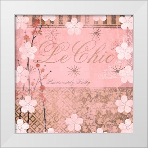 Haute in Pink I White Modern Wood Framed Art Print by Evelia Designs